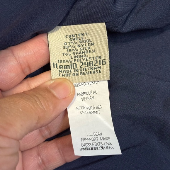 L.L. BEAN Stonington Gray Blue Herringbone Italian Tweed Jacket Elbow Patches L - Picture 11 of 11